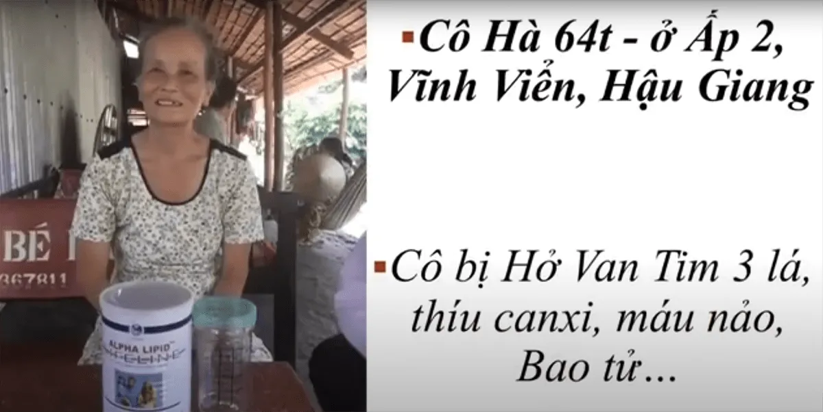 Cô Hà 64 Tuổi ở Ấp 2 Vĩnh Viễn, Hậu Giang Chia Sẻ Kết Quả Sử Dụng Sữa Non Alpha Lipid