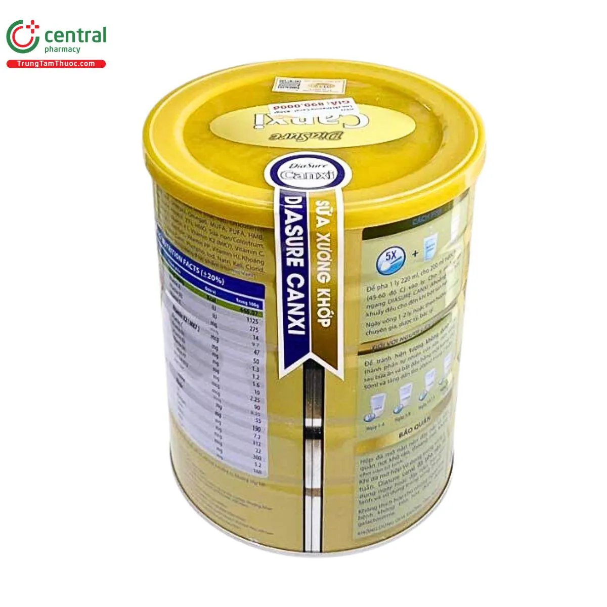 Các hộp sữa Diasure Canxi được trưng bày