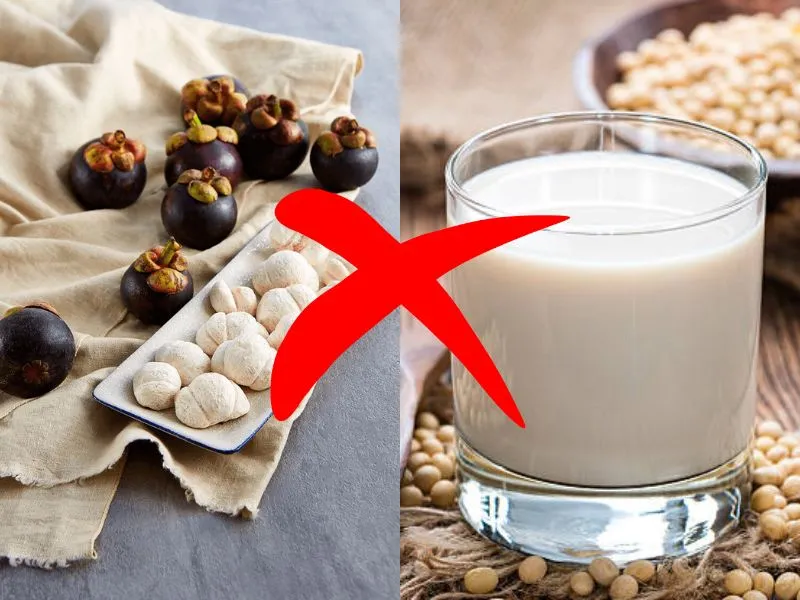 Uống bia hoặc sữa đậu nành cùng lúc với măng cụt có thể gây khó chịu cho hệ tiêu hóa.