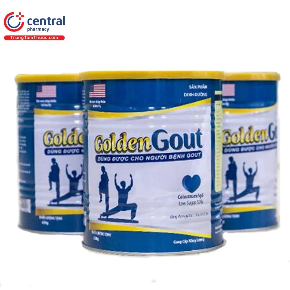Mặt bên hộp sữa Golden Gout với thông tin chi tiết