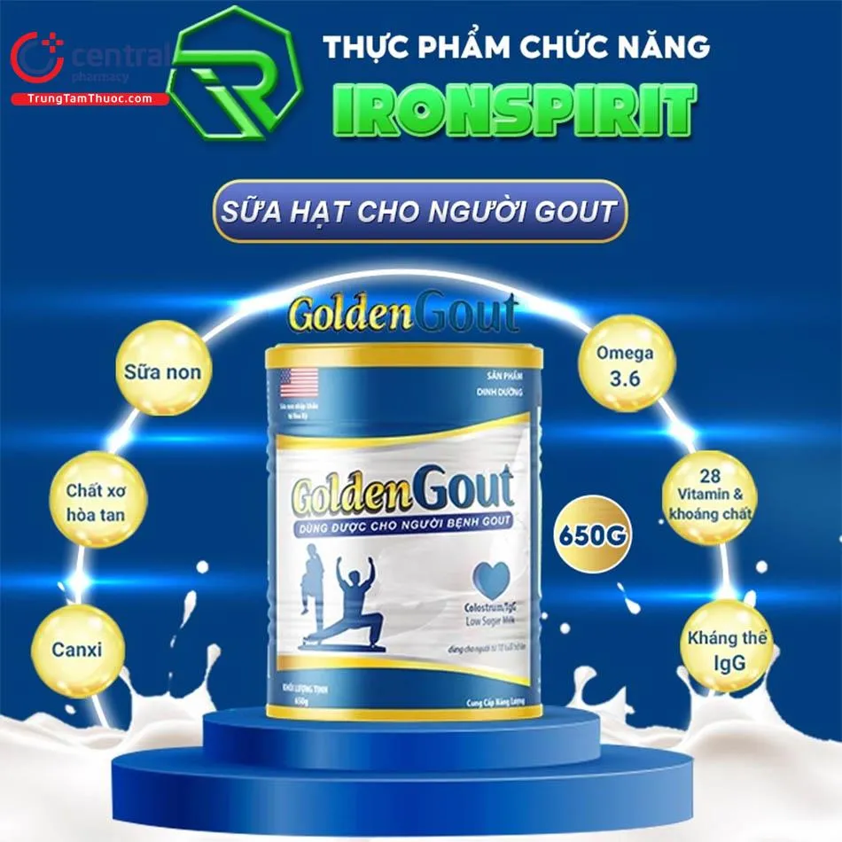Sản phẩm sữa Golden Gout hỗ trợ sức khỏe xương khớp