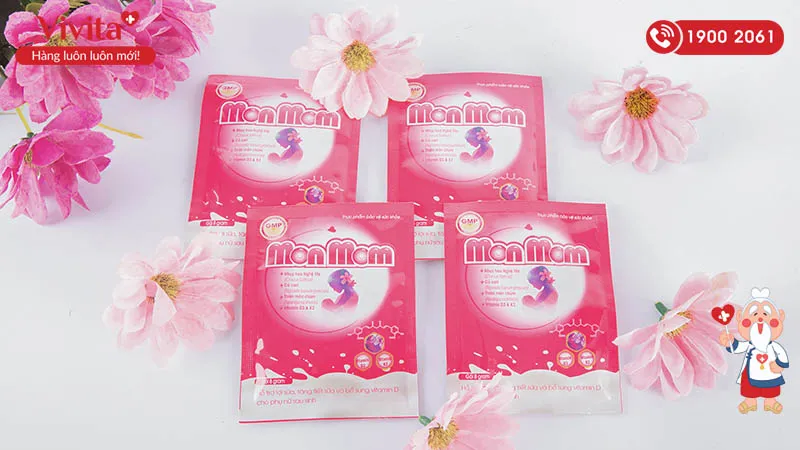 Lợi sữa MonMom hỗ trợ bổ sung dinh dưỡng cần thiết qua dòng sữa mẹ, đảm bảo sự phát triển khỏe mạnh cho bé.