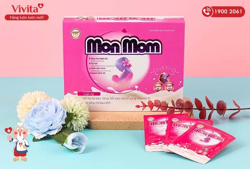 Lợi sữa MonMom hỗ trợ tạo nguồn sữa mẹ dồi dào, mang lại niềm vui cho cả mẹ và bé.