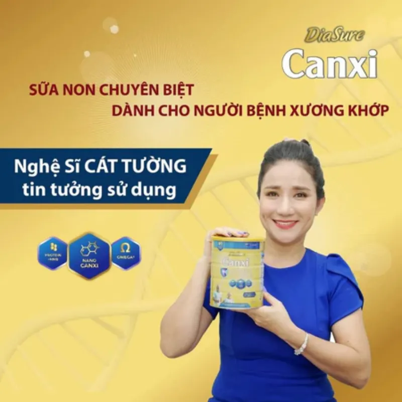 Nghệ sĩ Cát Tường chia sẻ trải nghiệm tích cực khi sử dụng sữa Diasure Canxi để chăm sóc xương khớp.