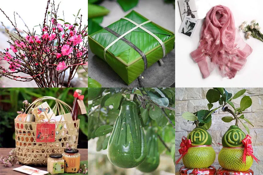 Giỏ quà Tết ý nghĩa với đa dạng sản phẩm nông sản và đặc sản vùng miền, gửi gắm lời chúc may mắn.