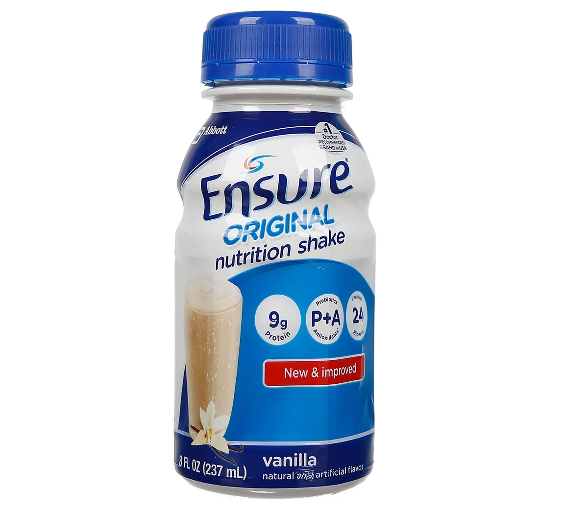 Chai sữa Ensure nước thông thường, không khuyến nghị cho người bệnh tiểu đường do hàm lượng đường cao