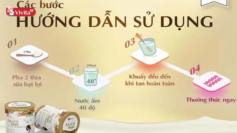 Các bước sử dụng sữa Matti Mum