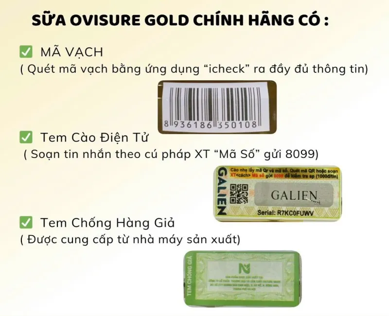Hướng dẫn phân biệt thật giả sữa Ovisure Gold 2023