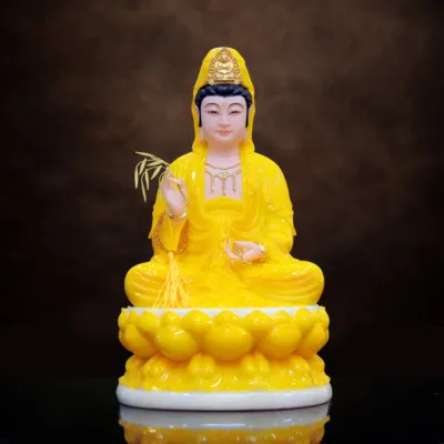 Tượng Phật Bà Quan Âm ngồi bằng gỗ Long Não, cao 66cm