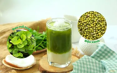 Một ly rau má đậu xanh thơm ngon
