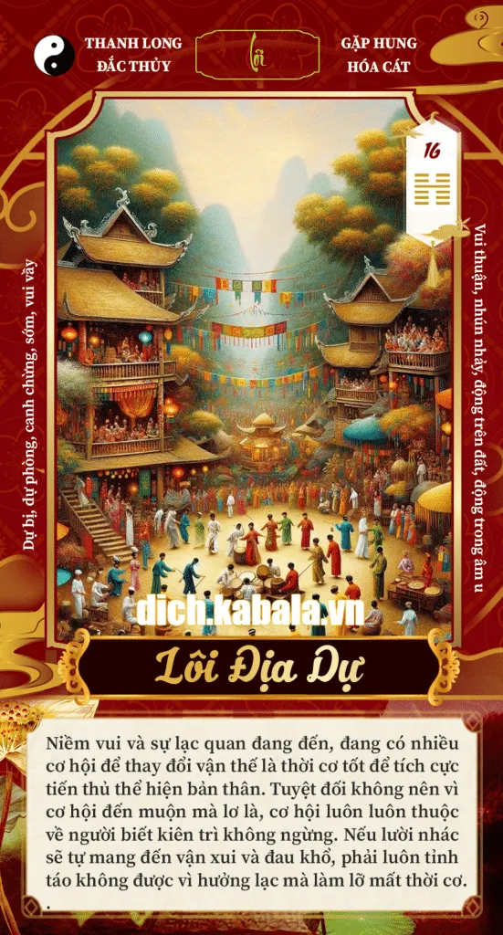 Tổng quan Quẻ Lôi Địa Dự