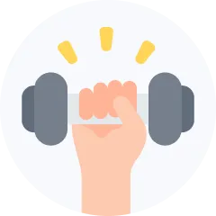 Một người đang tập gym với các dụng cụ thể thao trong nhà