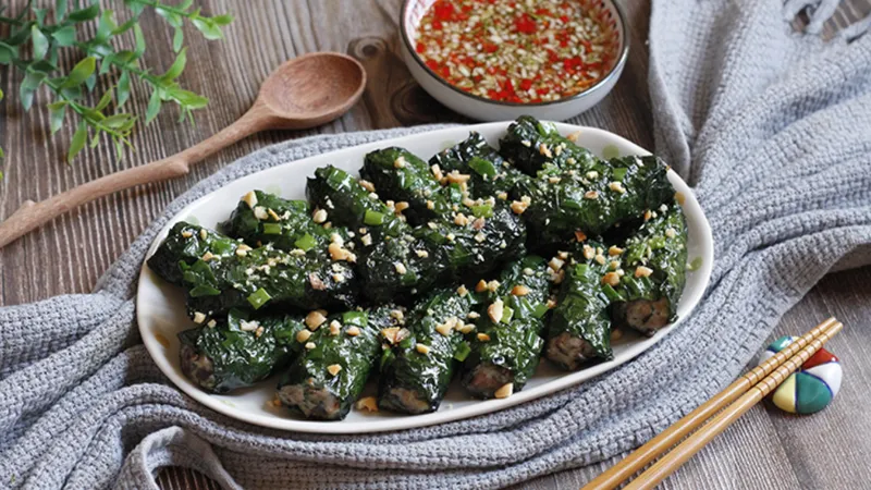 1 phần chả lá lốt với những miếng chả nướng thơm ngon