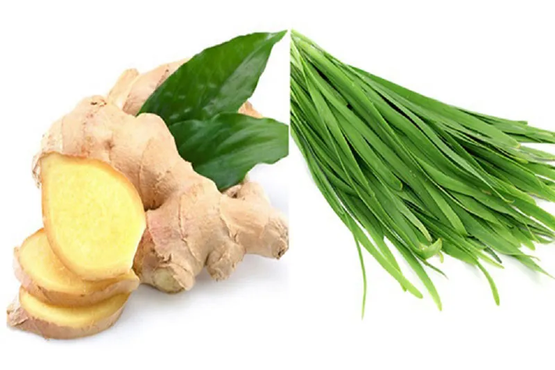 Lá hẹ kết hợp gừng tươi, đường đen làm bài thuốc trị ho