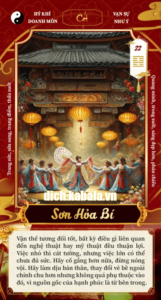Một hình ảnh khác của Quẻ Sơn Hỏa Bí