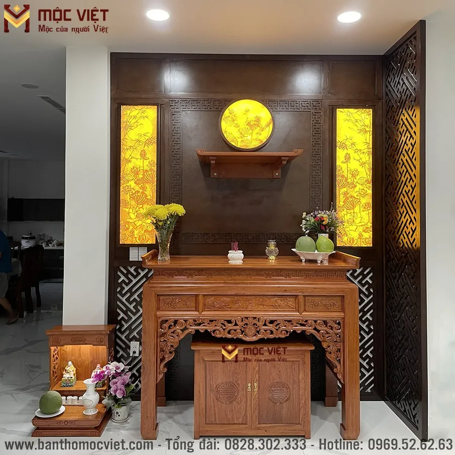 Khôgn gian thờ cúng trang nghiêm và phong thủy