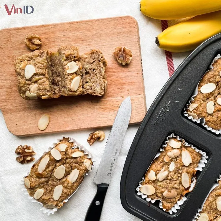 Thành phẩm bánh chuối yến mạch thơm ngon, bổ dưỡng