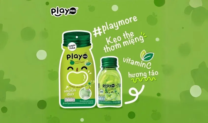 Kẹo the PlayMore hương táo hũ 22g