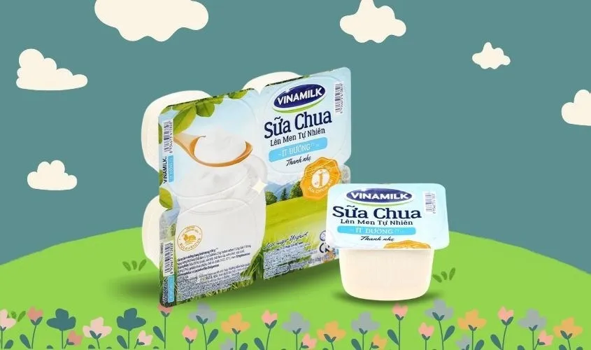 Lốc 4 hộp sữa chua ít đường Vinamilk 100g