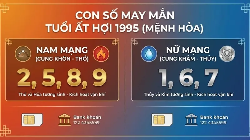 Con số may mắn được gợi ý cho nam và nữ tuổi Ất Hợi 1995