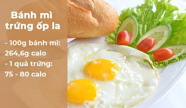 Lượng calo trong bánh mì trứng ốp la, một bữa sáng phổ biến