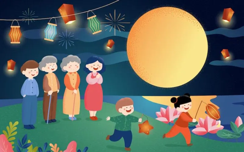 Bức tranh ý nghĩa của ngày Tết Trung thu: Gia đình sum vầy, chia sẻ yêu thương