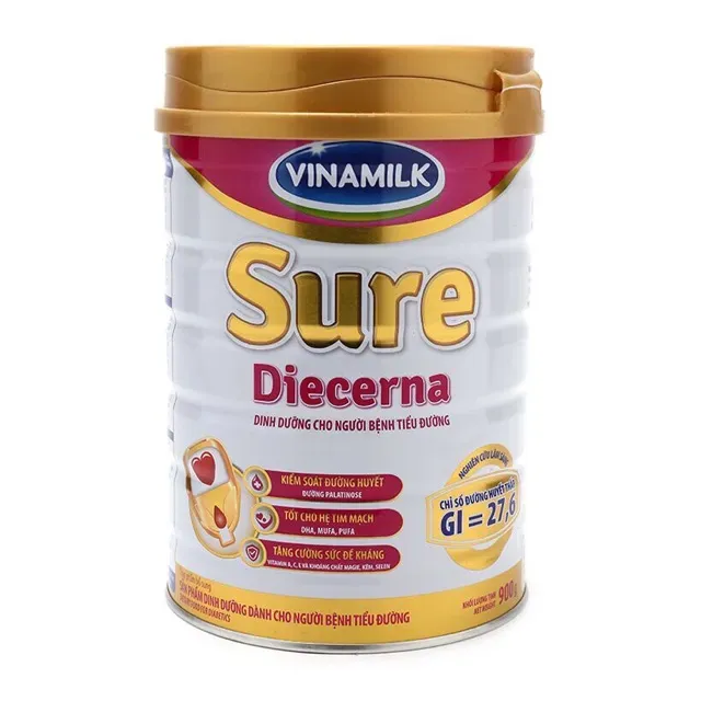 Hộp sữa Vinamilk Sure Diecerna màu xanh dương nhạt