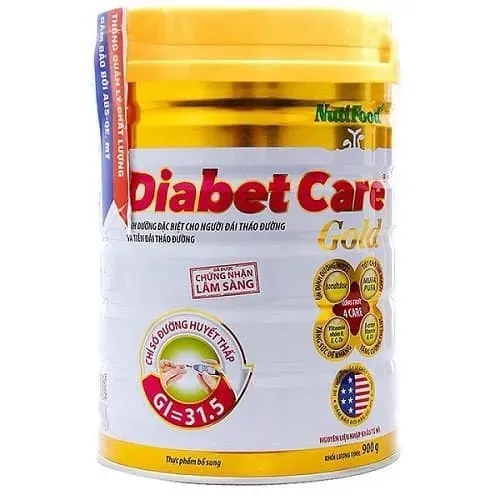 Hộp sữa Nutifood Diabet Care Gold màu vàng kem