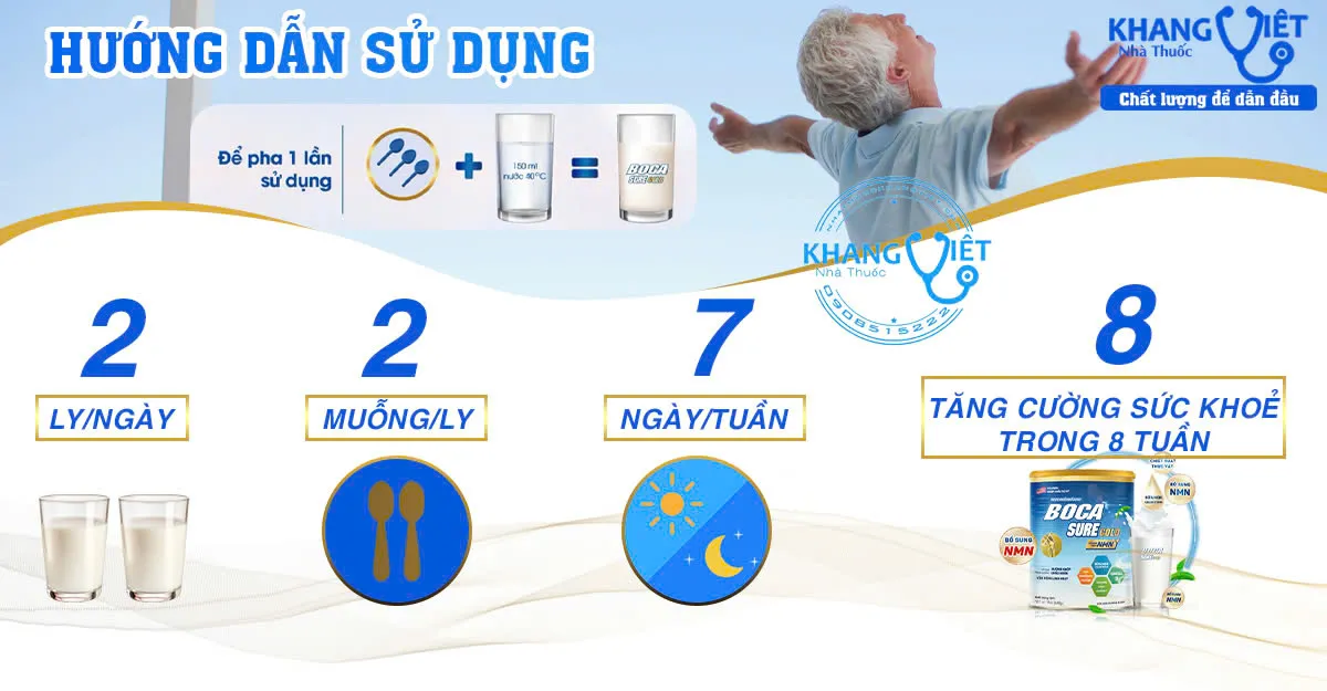 Cách sử dụng sữa non xương khớp Boca Sure Gold