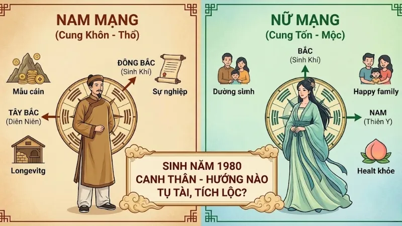 Sinh năm 1980 hợp hướng nào?