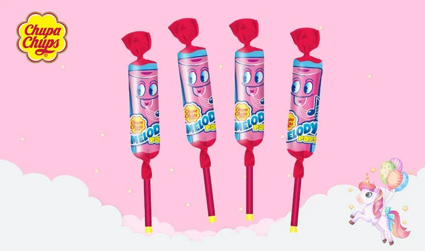 Kẹo mút Chupa Chups hương dâu vỉ 60g với que kẹo nhiều màu sắc
