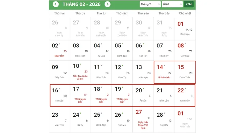 Tết Nguyên Đán Bính Ngọ 2026 có 05 ngày nghỉ theo luật