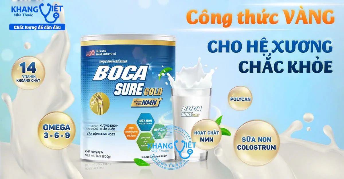 Công dụng sữa non xương khớp Boca Sure Gold