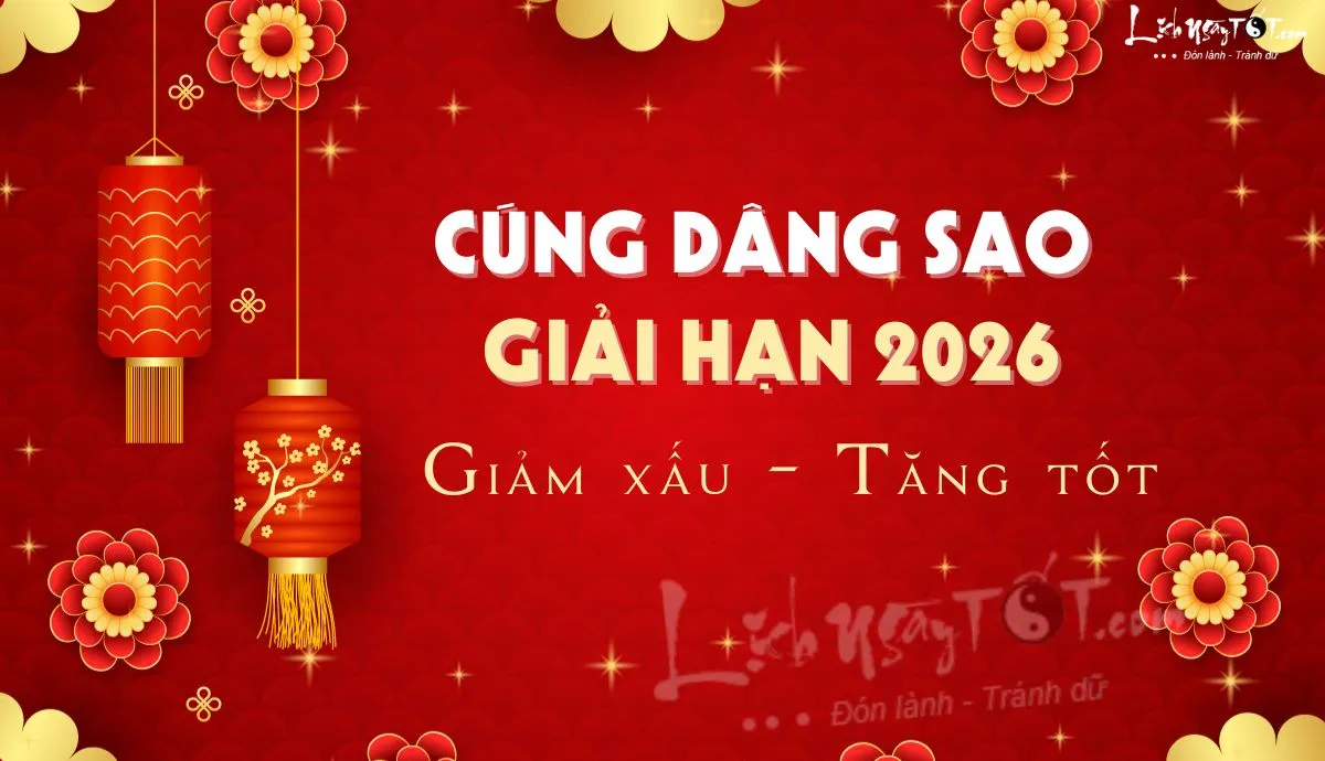 Nghi lễ cúng dâng sao giải hạn năm 2026 với nến, hoa quả và văn khấn