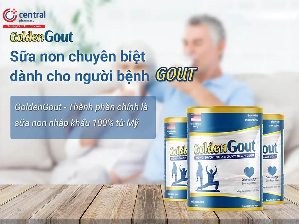 Hộp sữa Golden Gout 400g màu vàng trắng dành cho người bệnh Gout