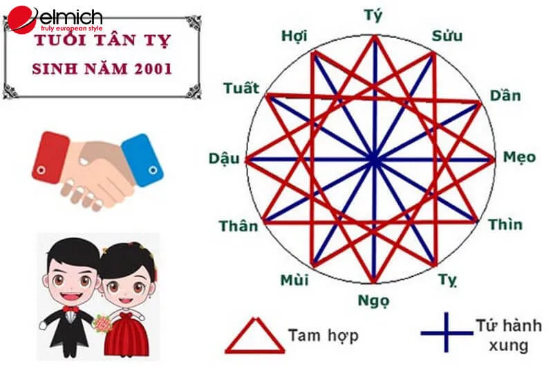 Các tuổi hợp với 2001 trong hôn nhân cho nam và nữ