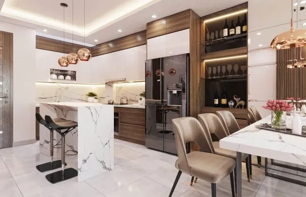 Hướng bếp cho người tuổi Tý với thiết kế thanh lịch