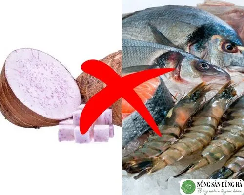Hải sản và khoai môn không nên kết hợp nếu bạn có cơ địa nhạy cảm