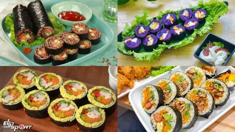 Hàm lượng calo trong kimbap khác nhau tùy theo thành phần và cách chế biến