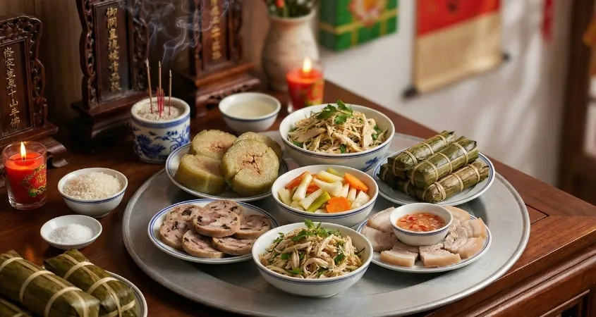 Mâm cúng giao thừa miền Trung