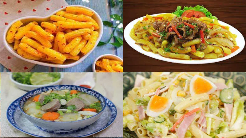 Một số món chế biến từ nui
