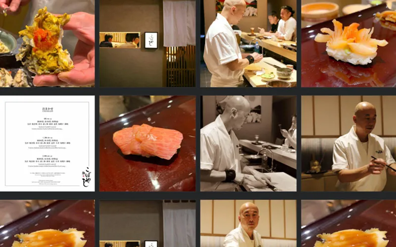 Đầu bếp Kobayashi đang trình bày món ăn Omakase đặc trưng của nhà hàng
