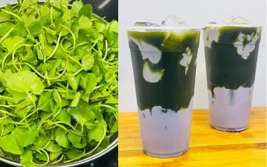 Một ly rau má mix khoai môn bắt mắt và bổ dưỡng