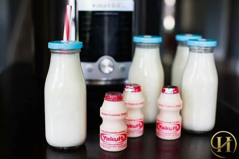 Người đang cầm chai Yakult tươi mát