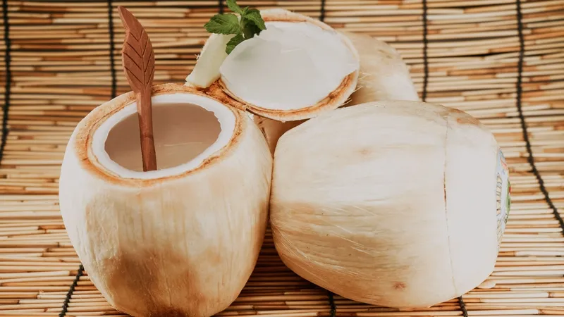 Thạch dừa kết hợp với trái cây tươi mát