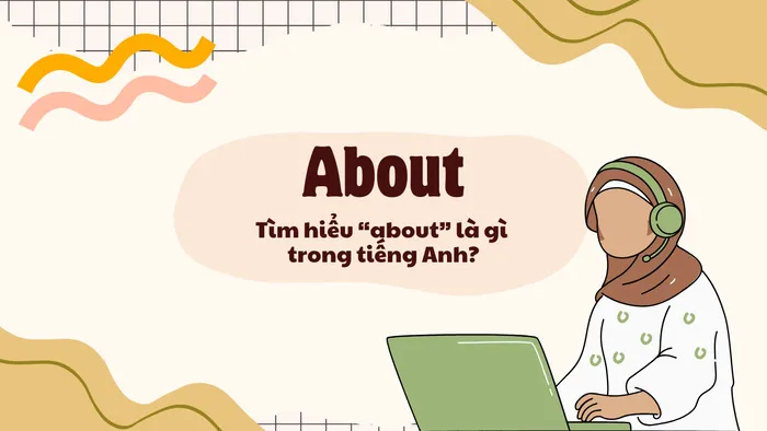 Chữ "ABOUT" trên nền bảng đen và sách vở, minh họa sự đa dạng trong tiếng Anh