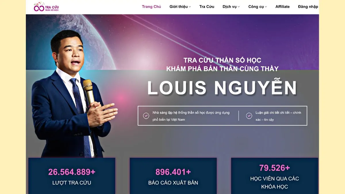 Website tra cứu thần số học Louis Nguyễn