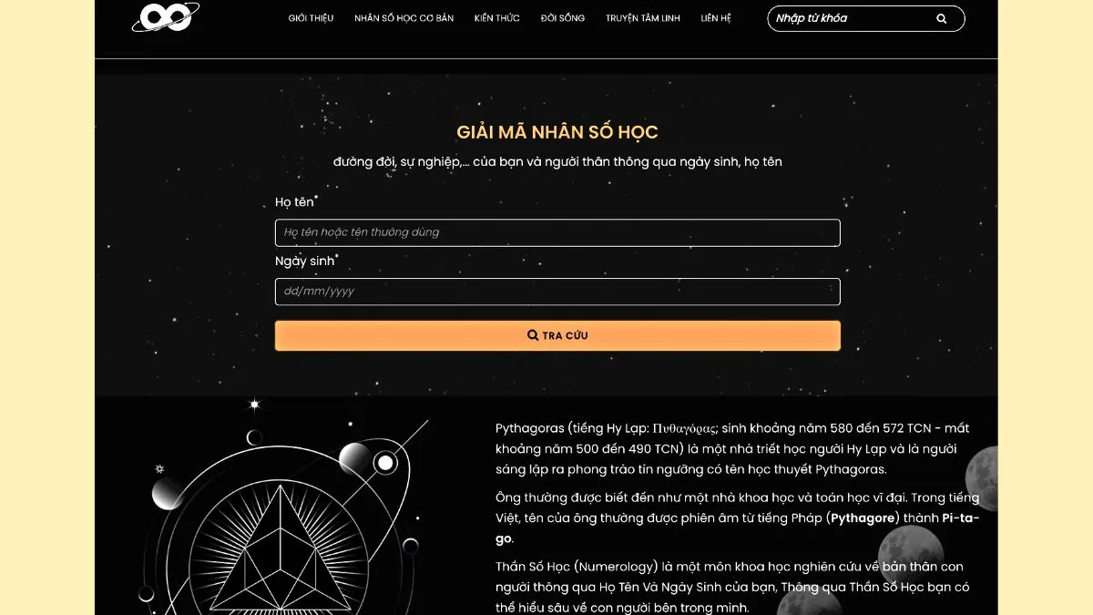 cách xem thần số học online - Website Nhân số học VN