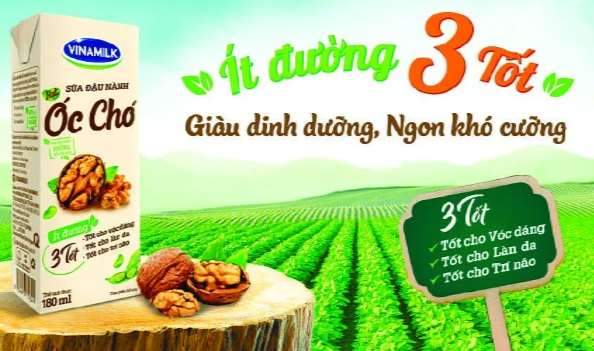 Lốc 4 hộp sữa đậu nành óc chó Vinamilk 180 ml
