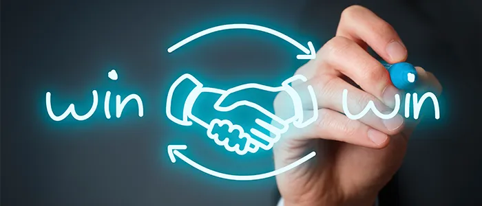 Bức tranh nghệ thuật biểu tượng cho sự hợp tác và mối quan hệ win-win trong kinh doanh